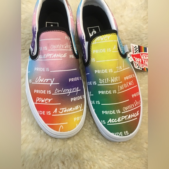 Vans Classic Slip-On - Pride Rainbow Positive Affirmations 7.5 - Picture 9 of 16